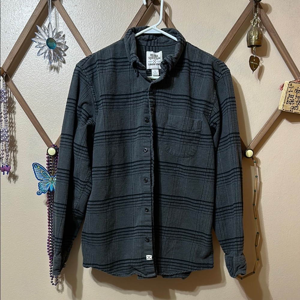 Blake Shelton Lands' End Black & Grey Flannel
